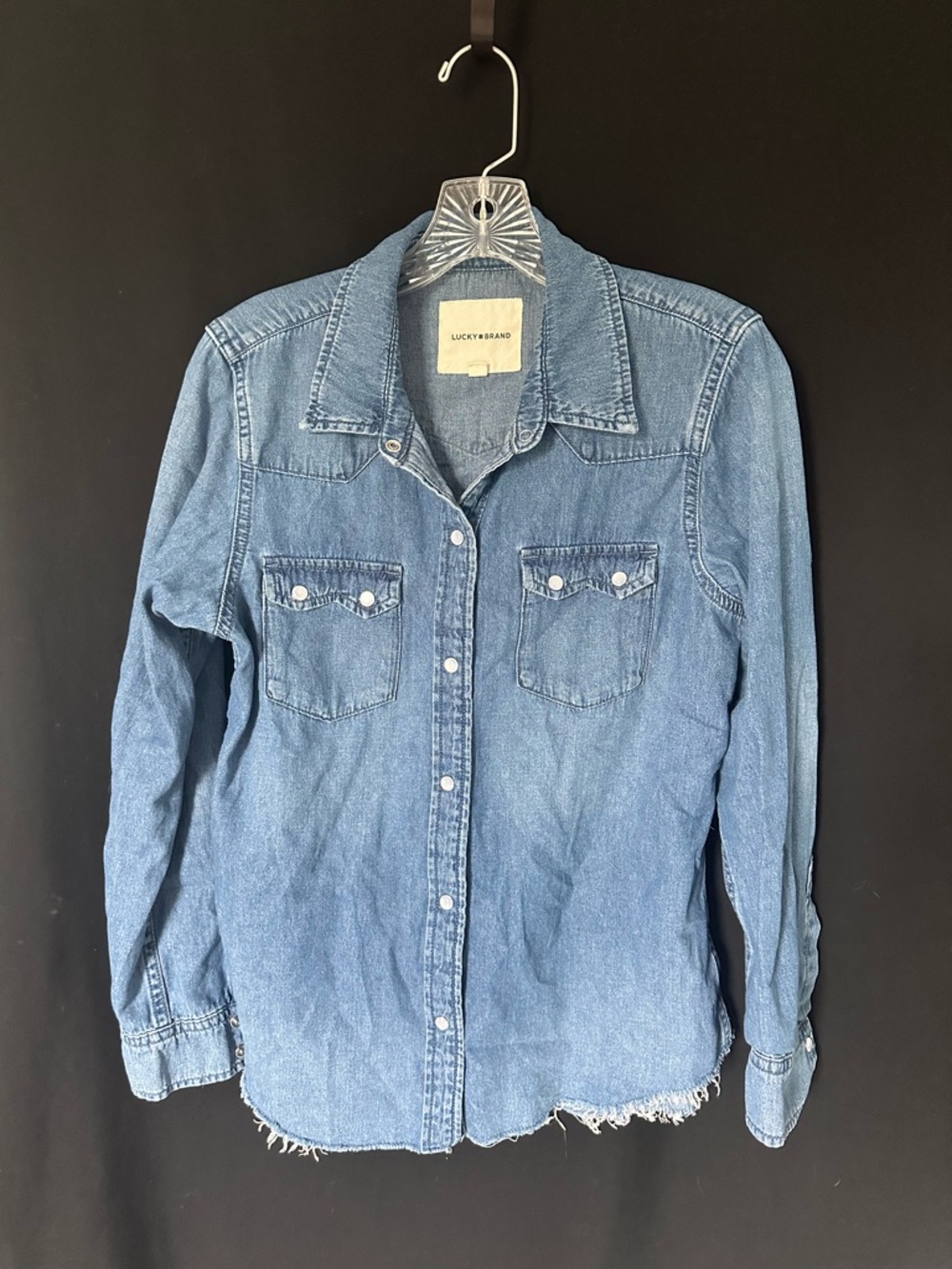Lucky Brand Light Denim Shirt in Faded Blue